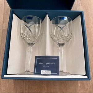 Waterford Marquis Brookside Water Wine Goblet Glass 107471 New in BOX Set of 2